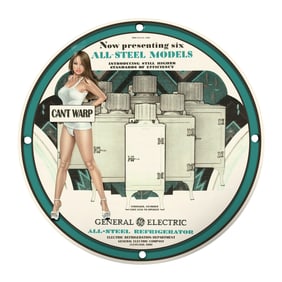 Vintage General Electric All-Steel Refrigerator Sign - A Collector's Dream!