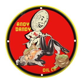 Unique Vintage Andy Dandy Oil Co. Metal Sign - Classic Collectible for Car Enthusiasts