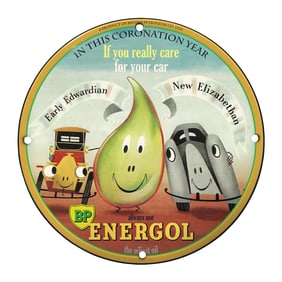 Vintage BP Energol Oil Sign - A Classic Car Enthusiast's Must-Have Collectible