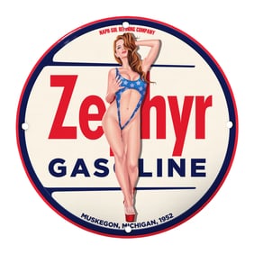 Vintage Zephyr Gasoline Sign: A Nostalgic Piece of Automotive History for Collectors