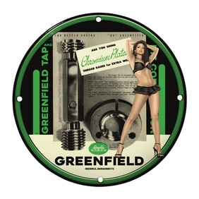 Vintage Greenfield Tap Advertising Sign: Perfect for Collectors and Decor Enthusiasts