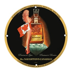 Vintage Mac Naughton's Canadian Whisky Display Sign - Rare Collectible Art