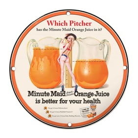 Vintage Minute Maid Orange Juice Sign: Refreshing Health and Nostalgia