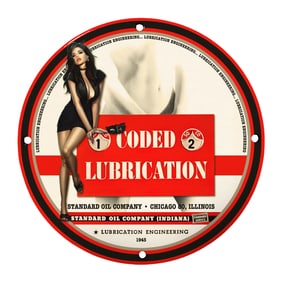 Vintage Coded Lubrication Sign ? Retro Advertising Artwork from Standard Oil Company