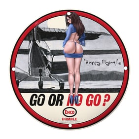 Vintage Enco Aviation Art: 'Go or No Go?' - A Unique Retro Decor Piece for Aviation Enthusiasts