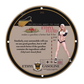 Vintage Ethyl Gasoline Sign: Enhance Your Garage or Man Cave with Unique Decor