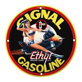 Vintage Signal Gasoline Ethyl Sign - Automotive Collectible with Retro Appeal
