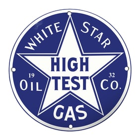 Rare Vintage White Star High Test Gas Sign ? A Collector's Dream for Gas Station Enthusiasts
