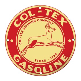 Vintage COL-TEX Gasoline Sign: A Classic Piece of Texan History for Collectors