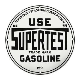Vintage Supertest Gasoline Sign: A Classic Petrochemical Advertising Piece