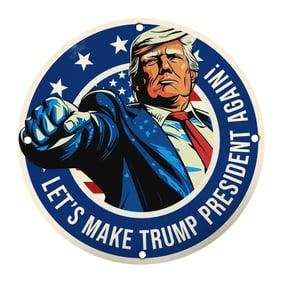 Vintage Trump Campaign Sign: Let's Make Trump President Again | Bold Political Decor