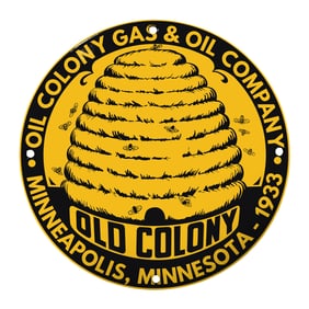 Vintage Old Colony Gas & Oil Company Sign: A Unique Collectible from 1933