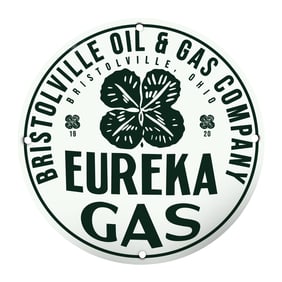 Vintage Bristolville Oil & Gas Company Sign: A Unique Antique Collectible Item