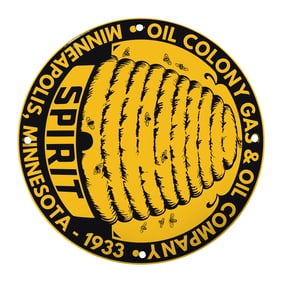 Vintage Spirit Oil Colony Gas Company Sign: A Collector's Gem from Minneapolis, 1933