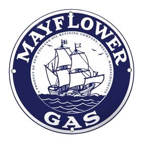 Vintage Mayflower Gas Sign - Collectible Memorabilia for Oil Refining History Enthusiasts