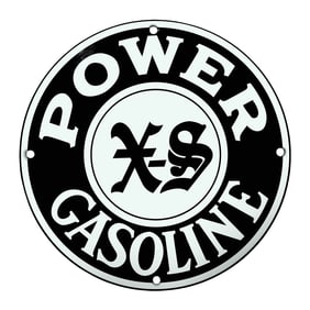 Vintage X-S Power Gasoline Sign: Collectible Decoration for Garage and Man Cave
