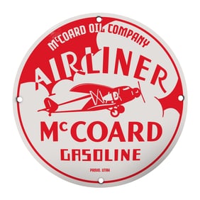 Vintage McCoard Oil Company Airliner Gasoline Sign - Classic Collectible Decor