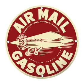 Vintage Air Mail Gasoline Sign - A Collector's Dream from Amarillo, Texas (1920)