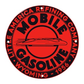 Vintage 1956 Mobile Gasoline Sign - Iconic Americana and Collectible Memorabilia