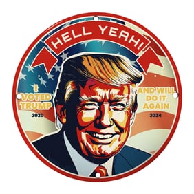 Hell Yeah! Trump 2020 and 2024 Vintage Campaign Sign for Patriotic Enthusiasts