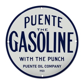 Vintage Puente Oil Company Gasoline Sign ? Classic Retro Decor for Collectors