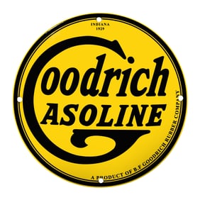 Vintage Goodrich Gasoline Sign from Indiana - Authentic Collectible Memorabilia