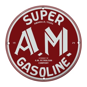 Vintage AM Gasoline Sign from Amarillo, Texas ? A Collector's Dream