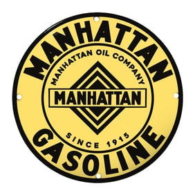 Vintage Manhattan Gasoline Sign - Perfect Piece for Collectors and Home Decor