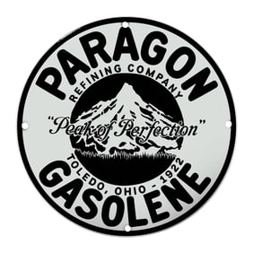 Vintage Paragon Refining Company Gasoline Sign - Iconic Collectible for Nostalgia Lovers