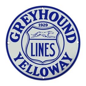 Vintage Greyhound Lines Yelloway Sign ? Iconic Retro Decor for Collectors