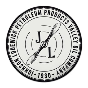 Vintage 1930s J&L Oil Company Sign - Classic Petroleum Memorabilia for Collectors