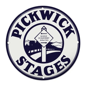 Vintage Pickwick Stages Metal Sign - A Nostalgic Touch for Your Decor