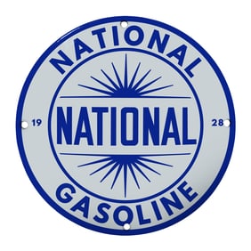 Vintage National Gasoline Sign - Timeless Piece for Collectors and Enthusiasts