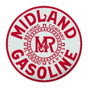 Vintage Midland Gasoline Sign: A Rare Collector's Item from El Dorado, Kansas