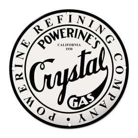 Vintage Powerine's Crystal Gas Metal Sign - 1930 California Classic