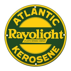 Vintage Atlantic Rayolight Kerosene Sign - Unique Collectible for Enthusiasts