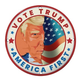 Vote Trump - America First Metal Sign for Patriotic Support and Political Bidding