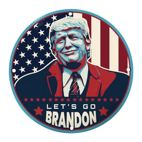 Let's Go Brandon Vintage American Sign Featuring Iconic Political Figure
