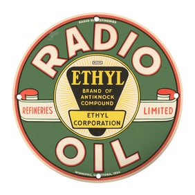 Vintage Radio Oil Sign - Ethyl Corporation Antiknock Compound, Winnipeg 1934