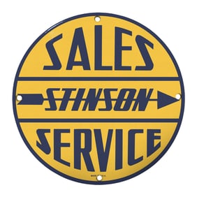 Vintage 'Sales & Service' Stinson Sign: Perfect for Collectors and Vintage Decor