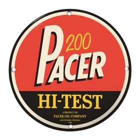 Vintage Pacer Hi-Test Oil Sign - A Collector's Dream for Garage and Man Cave Decor