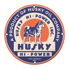 Vintage Husky Hi-Power Oil Company Sign: An Iconic Piece of Americana from 1954