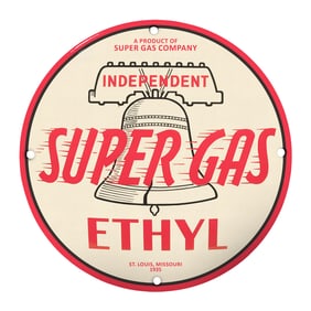 Vintage Super Gas Company Ethyl Sign - A Collector's Dream from 1935 St. Louis