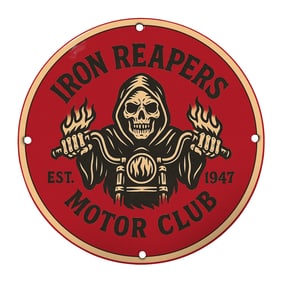 Authentic Iron Reapers Motor Club Vintage Sign - Perfect for Bikers and Collectors