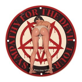 Vintage Rolling Stones Sympathy for the Devil Tour Sign ? Ideal for Music Lovers