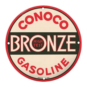 Vintage Conoco Bronze High Test Gasoline Sign - Iconic Americana Decor