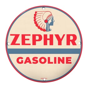 Authentic Vintage Zephyr Gasoline Sign ? Iconic Americana for Collectors and Decor Enthusiasts