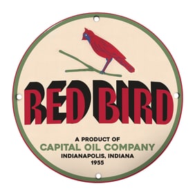 Vintage Red Bird Sign - Capital Oil Company Collectible from 1955
