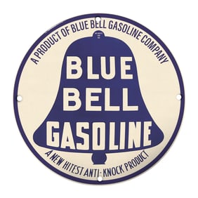 Vintage Blue Bell Gasoline Sign - Perfect for Collectors and Car Enthusiasts