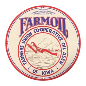 Vintage Farm Oil Cooperative Sign: A Unique Collector's Item from Iowa, 1944